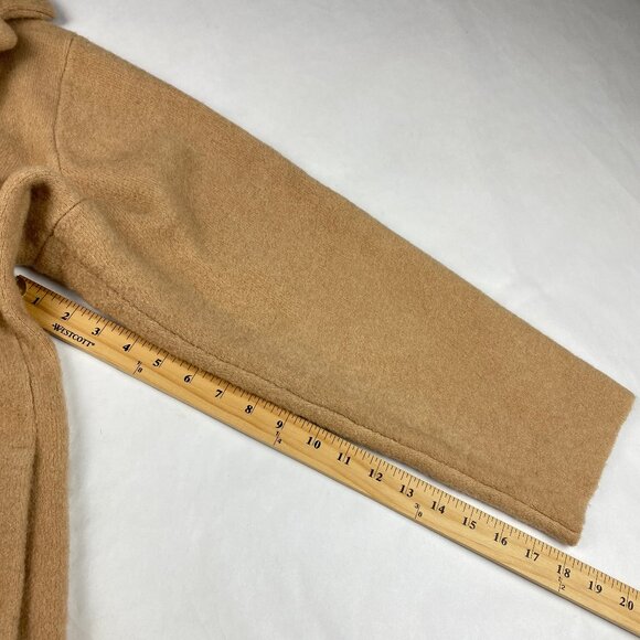 Vince Jacket Women's Size 2X Wool Alpaca Blend Double Breasted Knit Blazer Tan - Picture 13 of 13